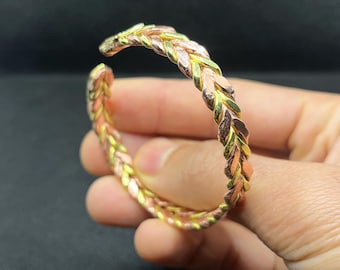 Handmade Copper Braid Bracelet, Adjustable Medical Alert Cuff