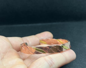 flat twisted copper bracelet, Handmade Bracelet
