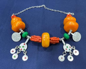 Moroccan Berber Louban Necklace, Handmade Tribal Jewelry, Traditionnel amazigh louban