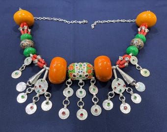 Moroccan Amazigh Louban Necklace, Handmade Berber Jewelry, Traditional Ethnic Gift Accessory