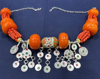 Moroccan Amazigh Louban Necklace, Handmade Berber Jewelry, Traditional Ethnic Gift Accessory