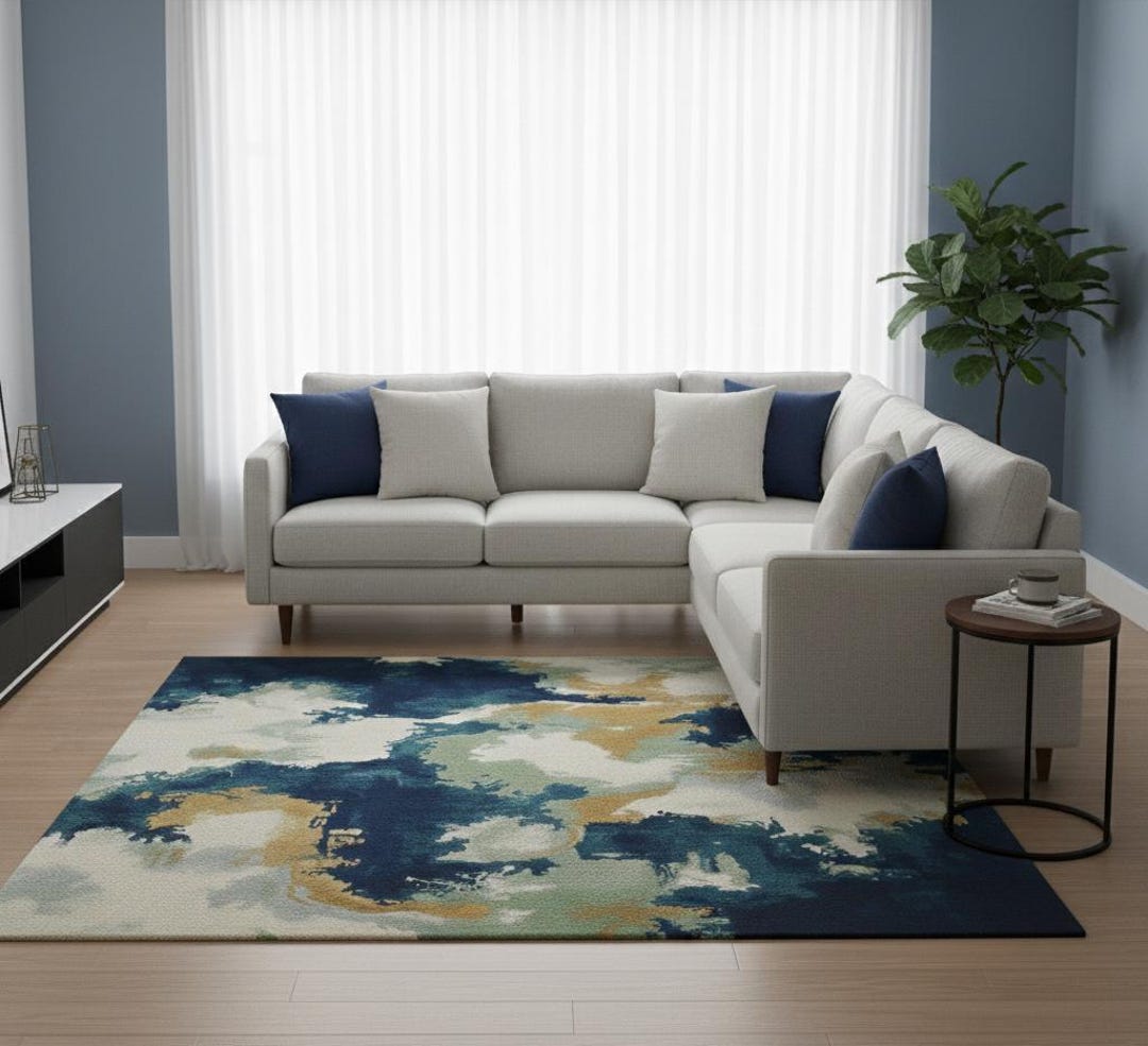 Hand Tufted Wool Abstract Rug Modern Contemporary Area Carpet for ...