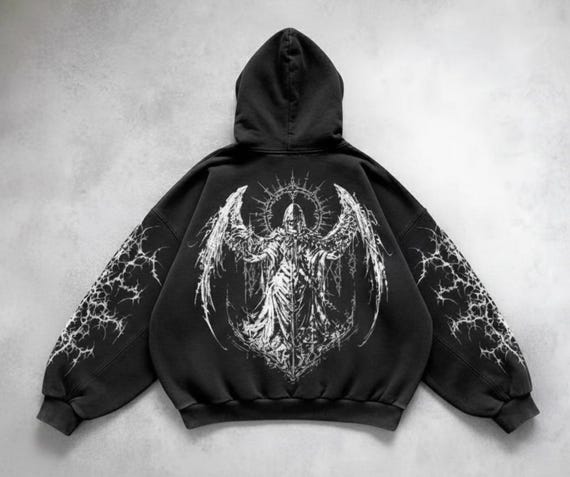 Cyber Sigilism Gothic Hoodie - Oversized Darkwear Streetwear
