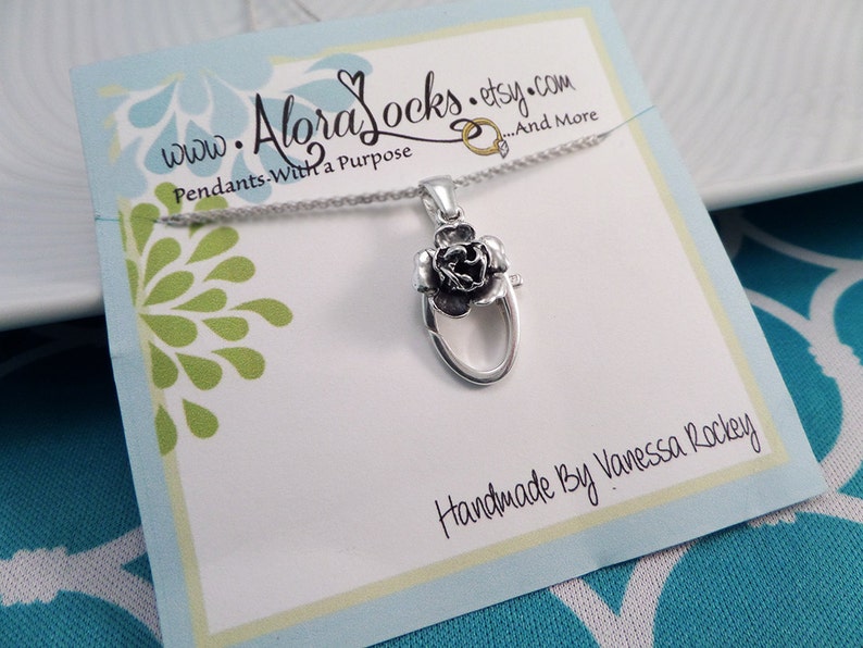 Aloralocks Rose Wedding Ring & Charm Holder Pendant Sterling Etsy