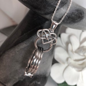 AloraLocks Wide Celtic Infinity Love Heart  Knot  Wedding / Engagement Ring & Charm Holder Pendant