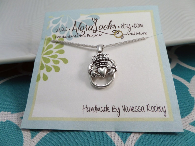 Wide Celtic Claddagh Wedding / Engagement Ring & Charm Holder Etsy