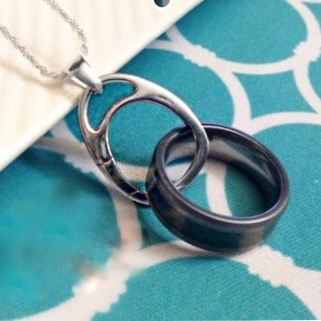NEW Aloralocks Unisex Wedding Ring / Band Holding Pendant Etsy