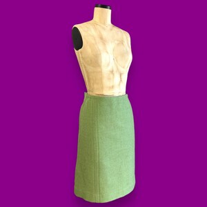VTG 50s Green With Envy Pencil Skirt Postwar Pinup Secretary Style