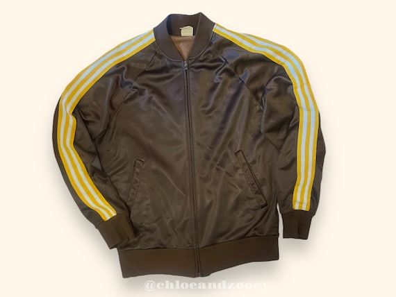 VTG 70s Adidas-inspired Track Jacket Brown Gold 1970s VTG 70s Adidas-inspired Track Jacket Brown Gold 1970s