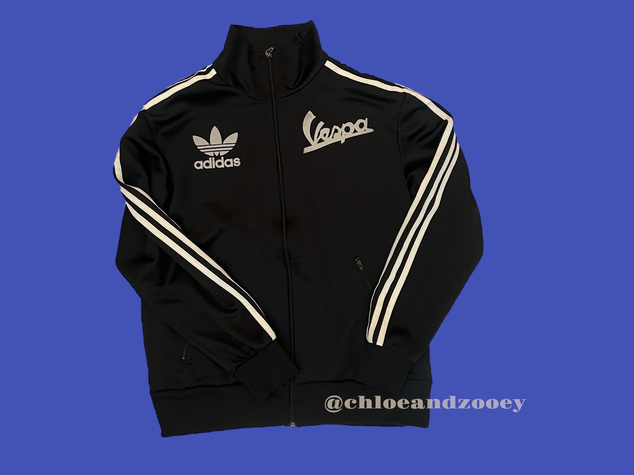 ChloeandZooey Vintage Adidas Vespa Track Jacket Scooterist Piaggio Scooter Culture UK Style Mod Revivalist Lad Quadrophenia Rally