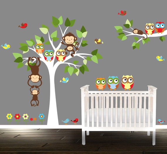 owl wall Decal nursery tree wall stickers owl tree wall