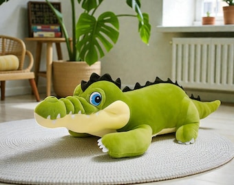Giant Crocodile Plush Toy Large Stuffed Alligator Pillow Soft Animal Doll Kids Room Decor Cute Gift Birthday Christmas Valentine