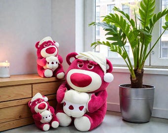 Cute Bear Plush Toy with Cup, Soft Stuffed Animal Gift for Kids Girls, Christmas Holiday Present, Kawaii Decor, Cozy Winter Birthday Plushie