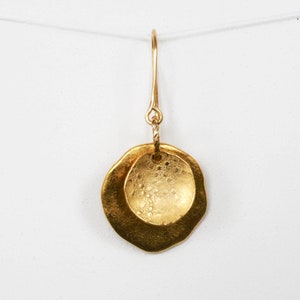 Golden Disc Earrings With Gold FIll French Earwires Minimalist image 3
