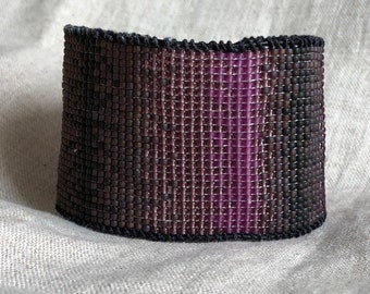 SALE -Ombré Violet 7" Cuff Bracelet Extra Wide Boho Sundance Style