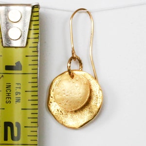 Golden Disc Earrings With Gold FIll French Earwires Minimalist image 5