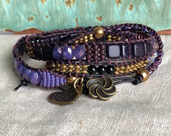 ●tow tow archive● Monda Leather Bracelet Ash Blue TBH52ABA Retired Pandora Woven Double Leather Blue Mix Bracelet