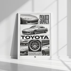 Toyota Soarer Z30 Retro JDM Car Poster Art Print