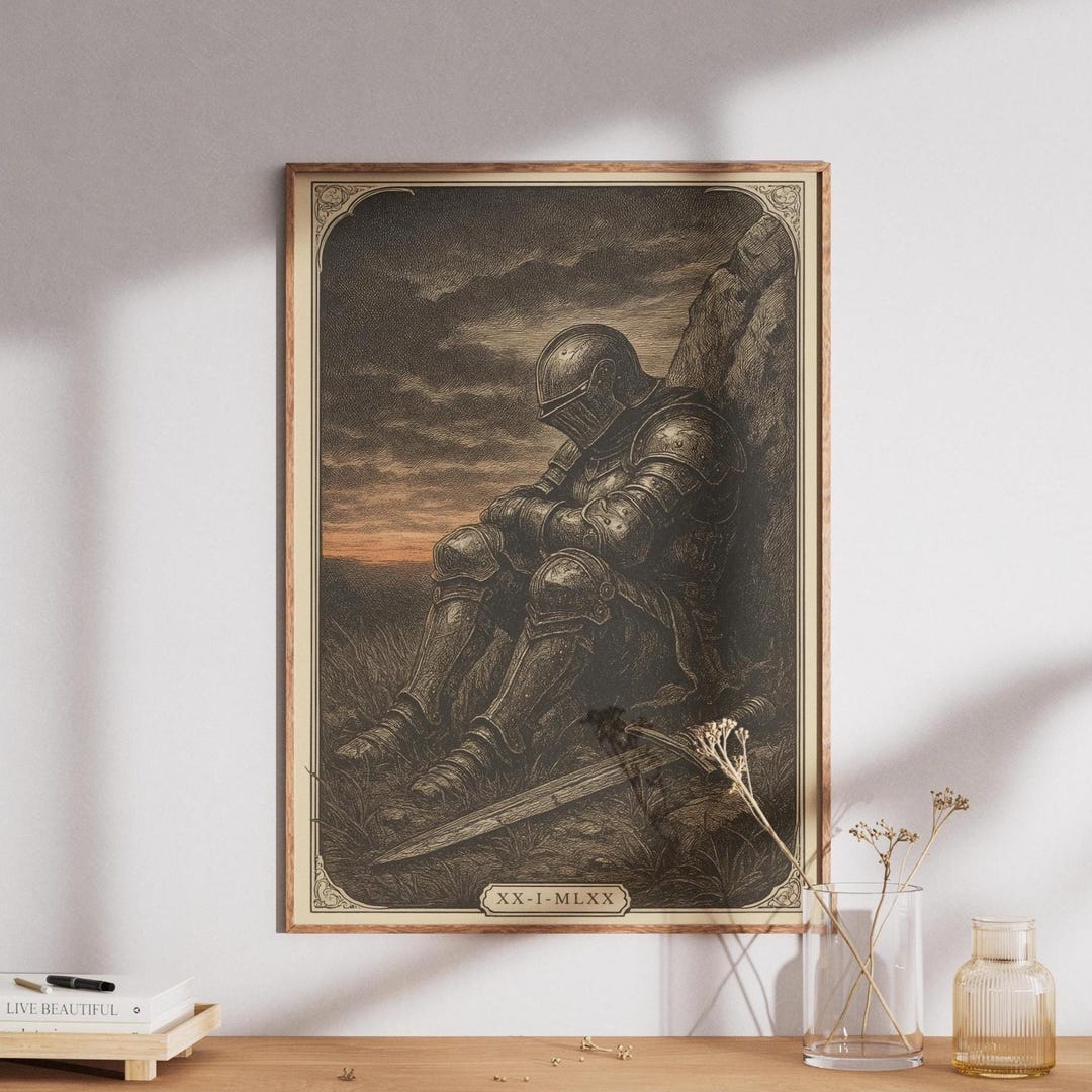 Dark Fantasy Knight Wall Art, Medieval Armor, Gothic - Etsy