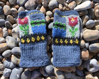 Hand‑Knitted Wool Fingerless Mittens