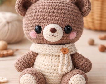 Teddy Bear Crochet Pattern | Amigurumi Plush Toy | (PDF Pattern English)