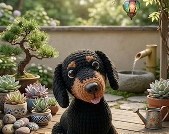 Crochet Dachshund Amigurumi Pattern, Stuffed Puppy Toy (PDF Download)