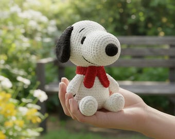 Minimalist Snoopy Puppy Crochet Pattern PDF, Amigurumi Dog Toy Pattern, Instant Download