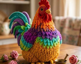 Amigurumi Rooster Crochet Pattern, Amigurumi Farm Stuffed bird Decor, crochet chicken, PDF Download