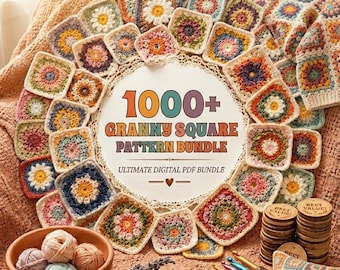 1000+ Crochet Granny Square Patterns Bundle PDF | Granny Square, Afghan Blanket, Amigurumi, Tote Bag & Pillow Patterns | Instant Download