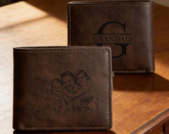 Personalized Photo Wallet for Men,Custom Picture & Name,PU Leather Wallet,Gift for Husband,Dad, Boyfriend,Father's Day＆Birthday Gift