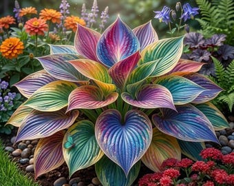 Graines d'hosta de couleur mélangée pour vivaces - Plantes de jardin faciles à ombrer