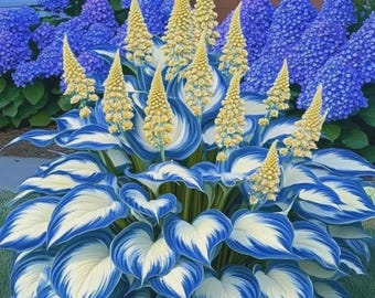 Mélange de graines d'hosta rares bleu et blanc – vivace tolérante à l'ombre