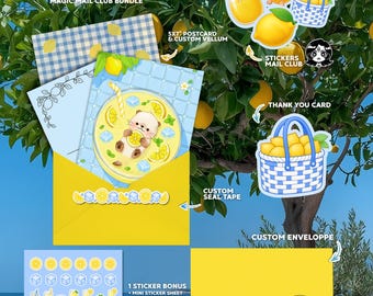 Lemonade Club Mail Bundle – Kawaii Stickers, Summer Stationery & Happy Mail