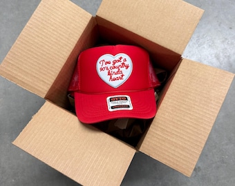 90er Country Herz Trucker Hut: Retro Western Music Hut - Angesagtes Statement Cap