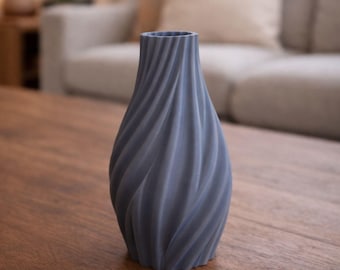 3D Printed Spiral Vase | Waterproof for Fresh and Dried Flowers | Modern Design Object | Personalized Gift