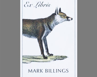 Personalized Bookplate with Fox, Set of 24