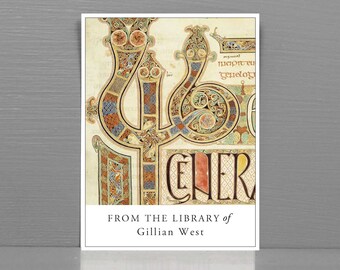 Illuminated Manuscript Personalized Bookplate, Set of 24