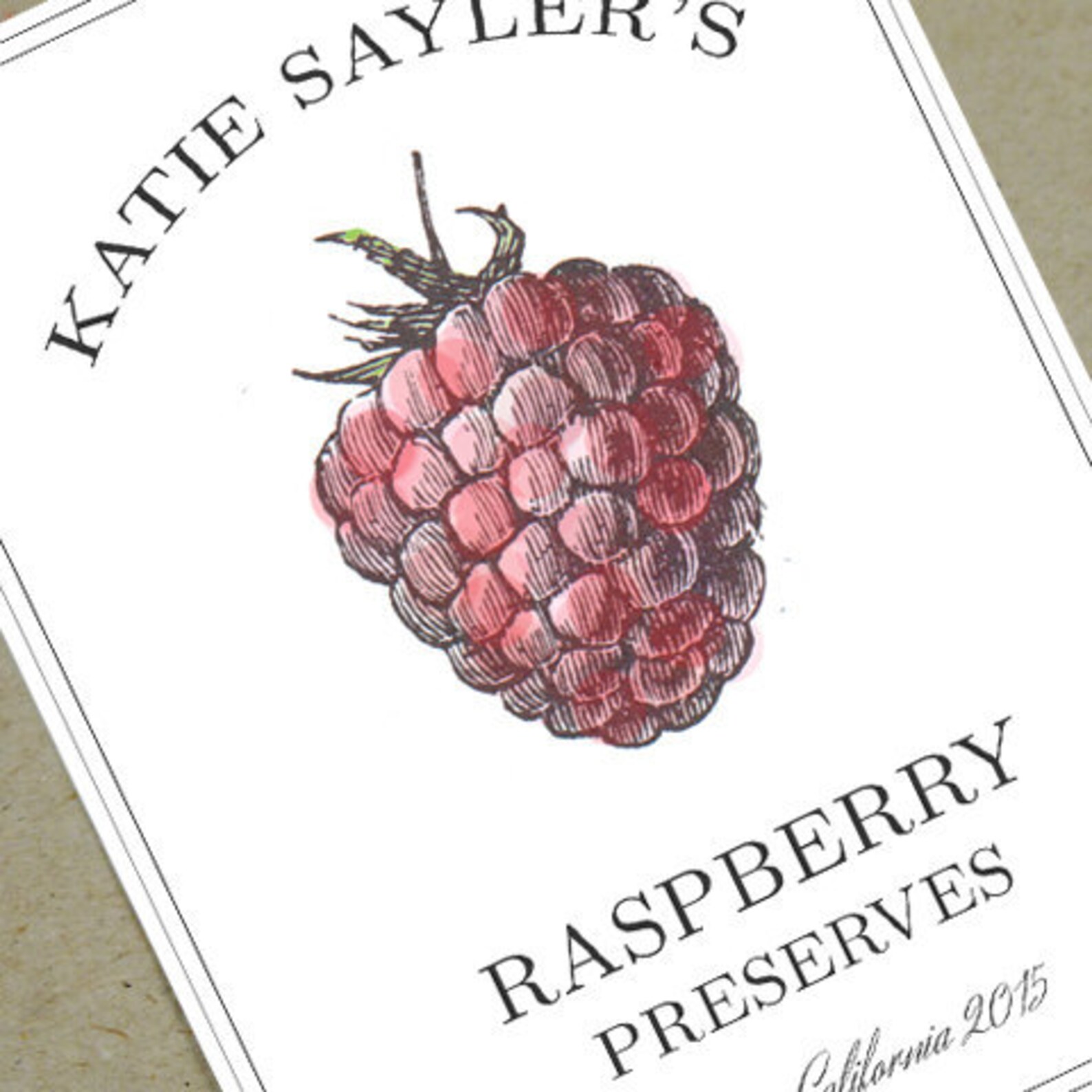 Raspberry Jam Labels Personalized Etsy