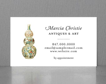 Chinese Vase Business Card, Elegant Business Card with Vase