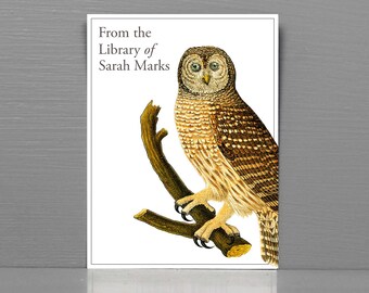 Personalized Bookplate with Owl, Owl Gifts