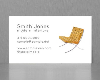 Architect Business Card, Mid Century Business Card, Interior Designer Business Card
