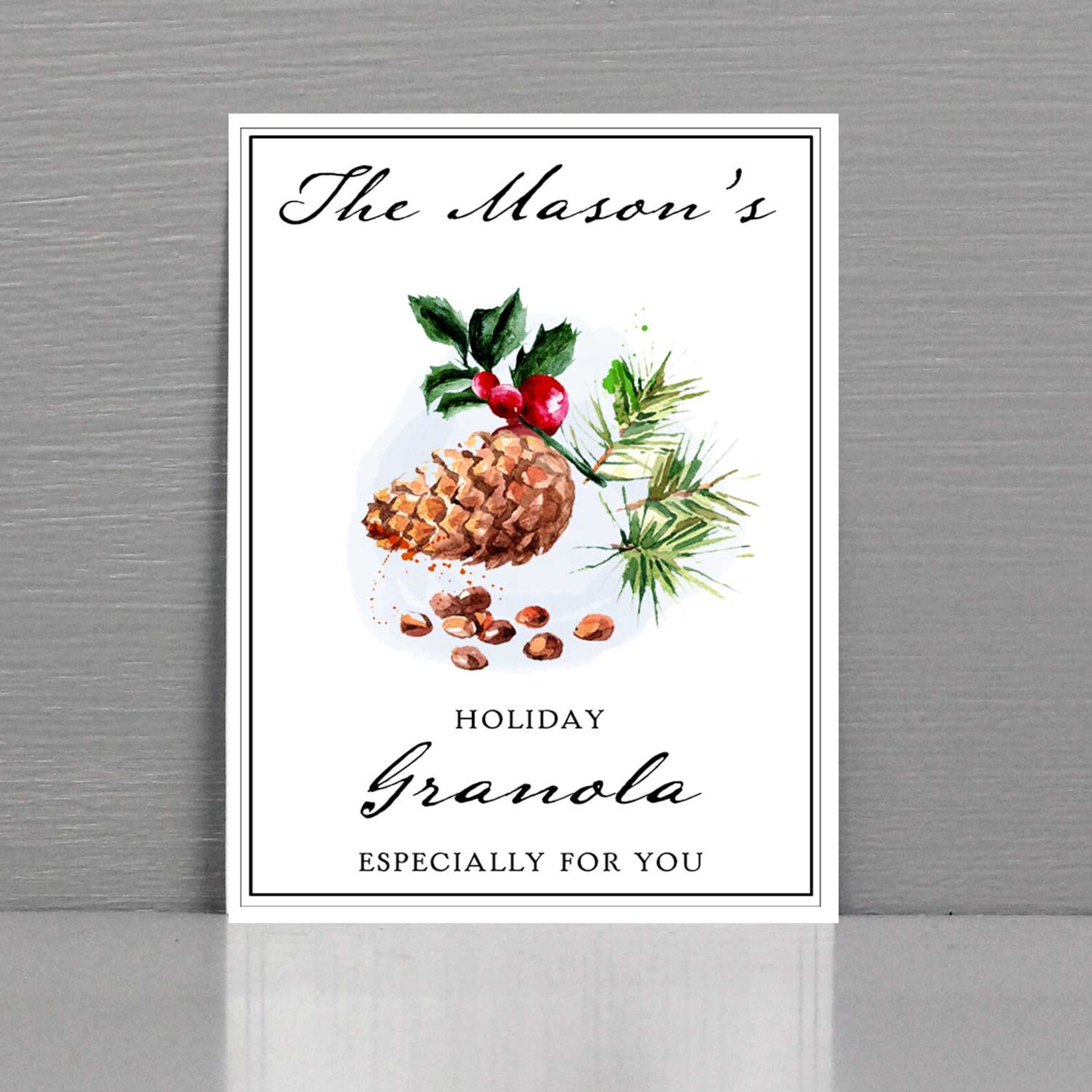 Personalized Granola Labels or Tags Holiday Granola Labels Etsy