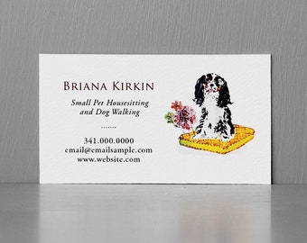 Cavalier King Charles Spaniel Brown or Black, Dog Walker,Pet Sitter,Dog Trainer, Business Cards