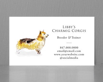 Corgi Business Card,Dog Walker Business Card, Pet Sitter,Corgi