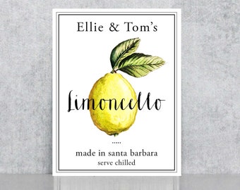 Personalized Limoncello or Lemon Canning Labels, All Text May Be Personalized