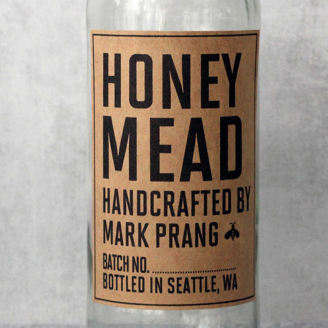 Homemade Mead Labels All Text Personalized Kraft Brown Honey Etsy