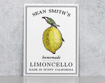 Personalized Limoncello or Lemon Canning Labels, All Text May Be Personalized