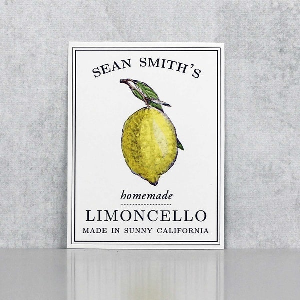 Personalized Limoncello or Lemon Canning Labels, All Text May Be Personalized