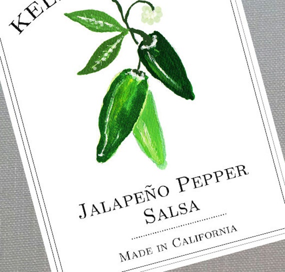 Personalized Pepper Jalapeño Pepper Canning Labels or Tags Etsy