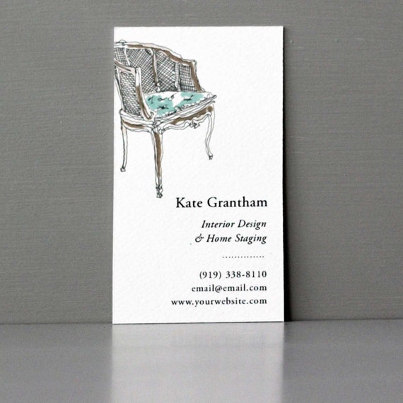 Interior Design Business Card Card With French Chair